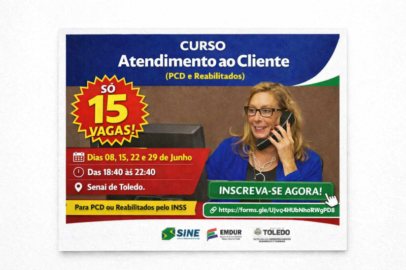 Inscrições abertas para o curso gratuito Atendimento ao Cliente
